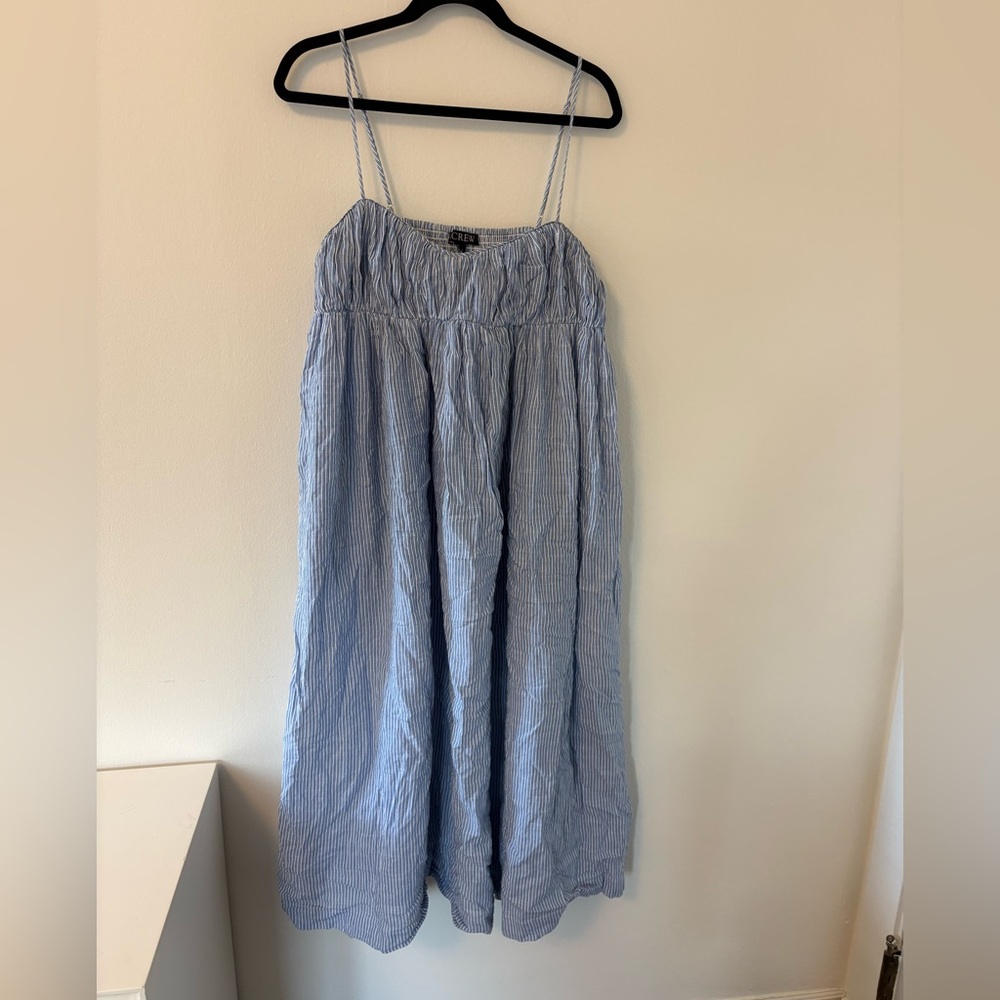 J Crew Babydoll Blue cotton midi dress size large